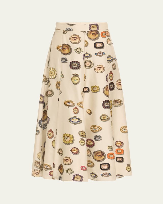 Ivory Lovers Eyes Tulip Midi Skirt